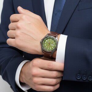 NWT Authentic Caravelle By Bulova Bulova Caravelle Classic Quartz Green Dial Men